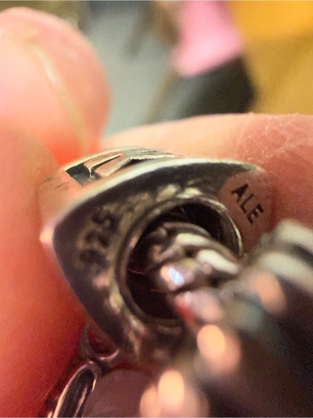 Authentic Pandora R letter Silver charm - Picture 2 of 2